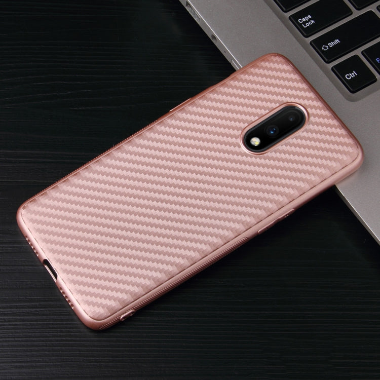 For OnePlus 7 Carbon Fiber Texture Shockproof TPU Protective Case