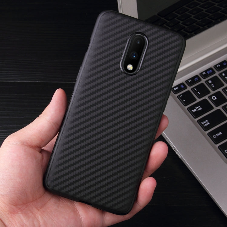 For OnePlus 7 Carbon Fiber Texture Shockproof TPU Protective Case