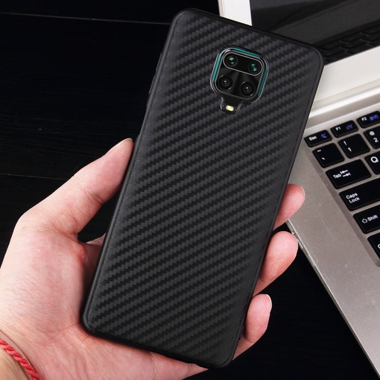 For Xiaomi Redmi Note 9 Pro Carbon Fiber Texture Shockproof TPU Protective Case