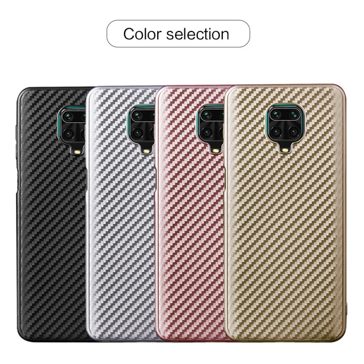 For Xiaomi Redmi Note 9 Pro Carbon Fiber Texture Shockproof TPU Protective Case