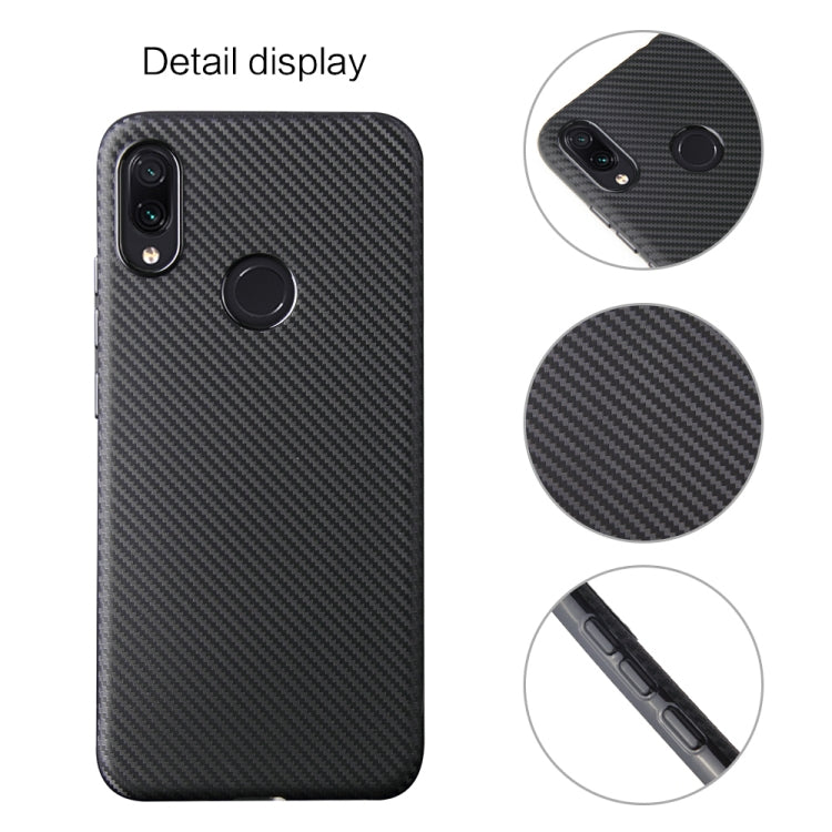 For Xiaomi Redmi Note 7 Carbon Fiber Texture Shockproof TPU Protective Case