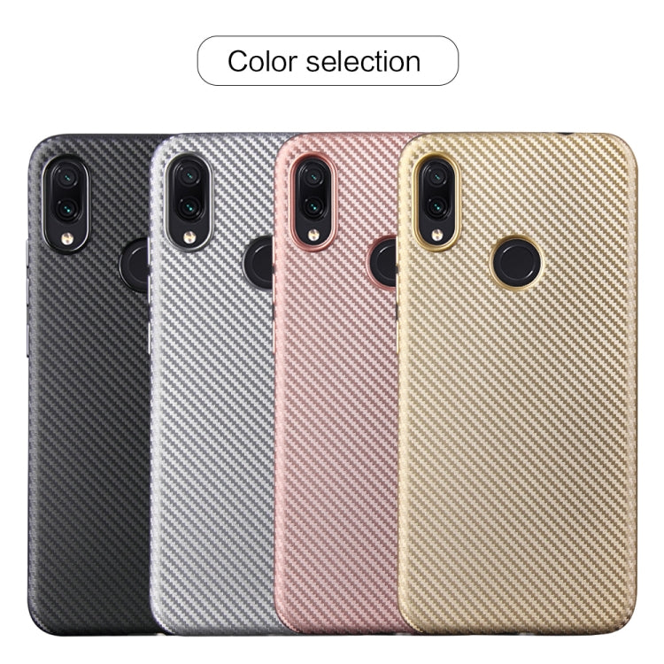 For Xiaomi Redmi Note 7 Carbon Fiber Texture Shockproof TPU Protective Case