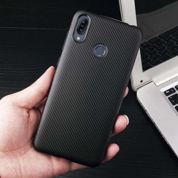 For ASUS Zenfone Max (M2) ZB633KL Carbon Fiber Texture Shockproof TPU Protective Case
