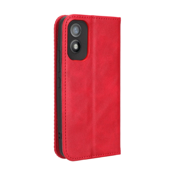 For Itel A18 Magnetic Buckle Retro Texture Leather Phone Case