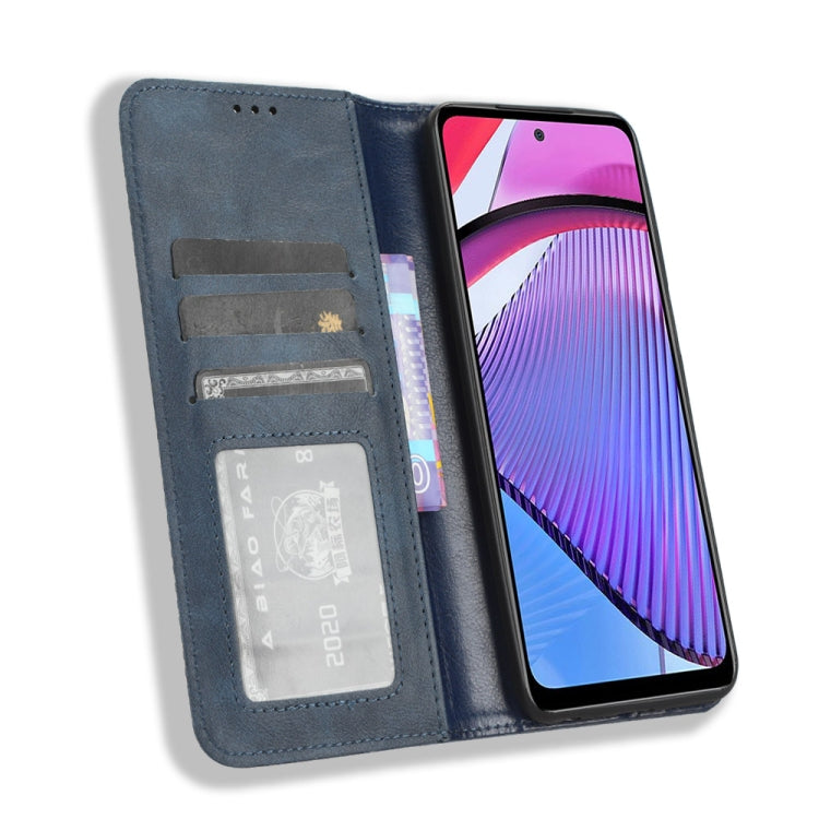 For Motorola Moto G Power 2023 Magnetic Buckle Retro Texture Leather Phone Case