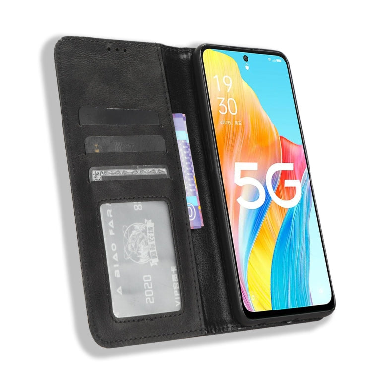 For OPPO A1 5G Magnetic Buckle Retro Texture Leather Phone Case