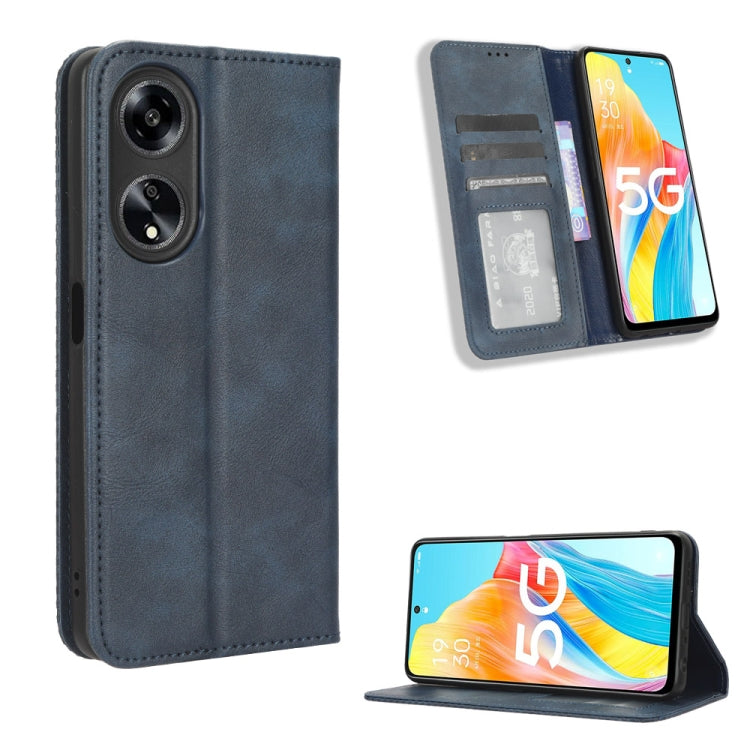 For OPPO A1 5G Magnetic Buckle Retro Texture Leather Phone Case