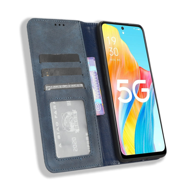 For OPPO A1 5G Magnetic Buckle Retro Texture Leather Phone Case