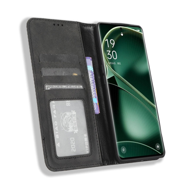 For OPPO Find X6 Magnetic Buckle Retro Texture Leather Phone Case