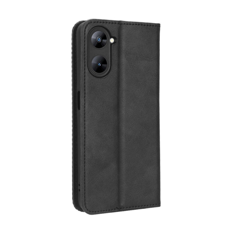 For Realme V30 / V30t 5G Magnetic Buckle Retro Texture Leather Phone Case