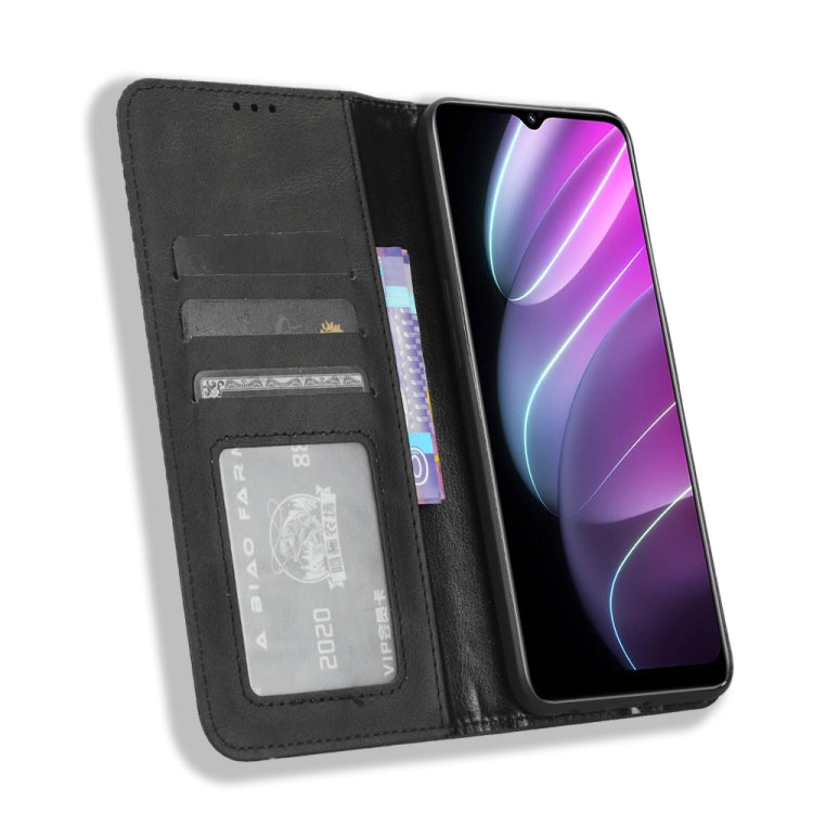 For Realme V30 / V30t 5G Magnetic Buckle Retro Texture Leather Phone Case