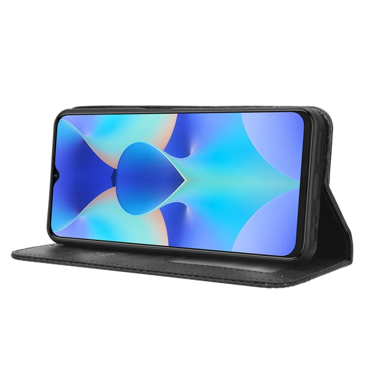 For Tecno Spark 10 4G Magnetic Buckle Retro Texture Leather Phone Case