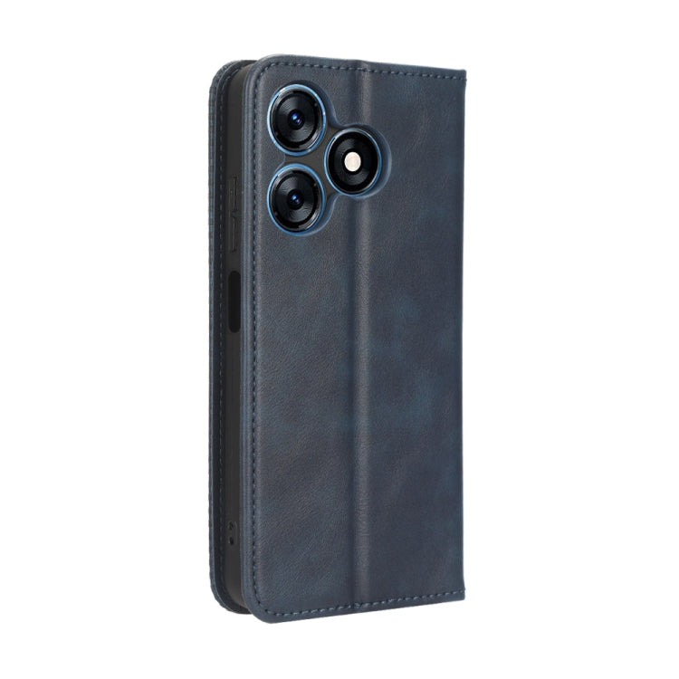 For Tecno Spark 10 4G Magnetic Buckle Retro Texture Leather Phone Case