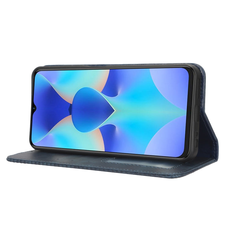 For Tecno Spark 10 4G Magnetic Buckle Retro Texture Leather Phone Case