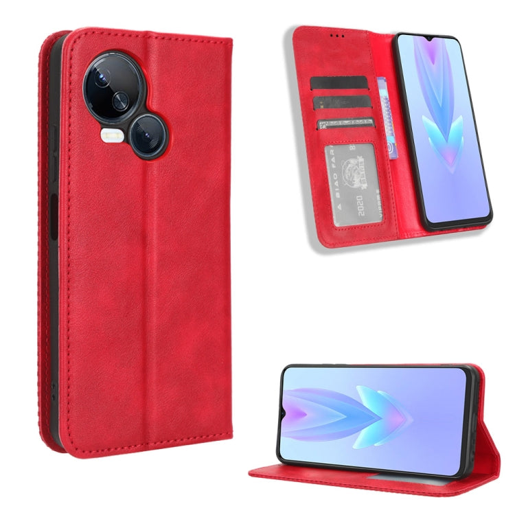 For Tecno Spark 10 5G Magnetic Buckle Retro Texture Leather Phone Case