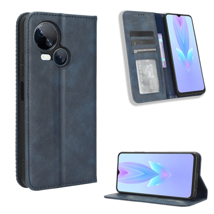 For Tecno Spark 10 5G Magnetic Buckle Retro Texture Leather Phone Case