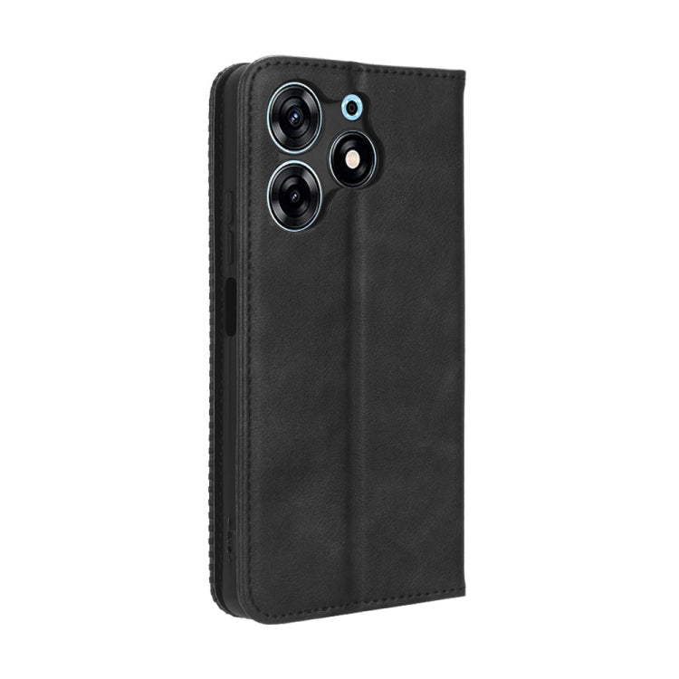 For Tecno Spark 10 Pro / K17 Magnetic Buckle Retro Texture Leather Phone Case