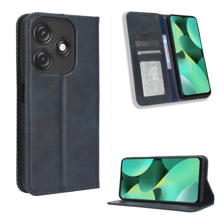 For Tecno Spark 10C Magnetic Buckle Retro Texture Leather Phone Case