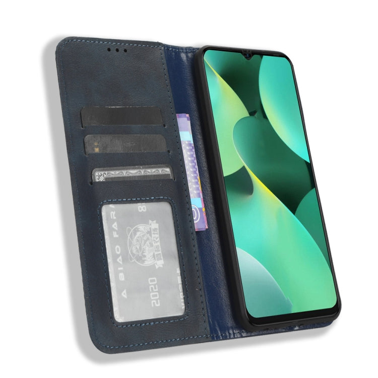 For Tecno Spark 10C Magnetic Buckle Retro Texture Leather Phone Case