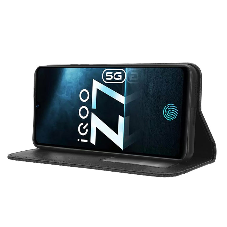 For vivo iQOO Z7x Magnetic Buckle Retro Texture Leather Phone Case