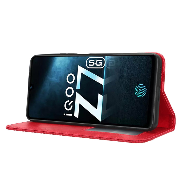 For vivo iQOO Z7x Magnetic Buckle Retro Texture Leather Phone Case