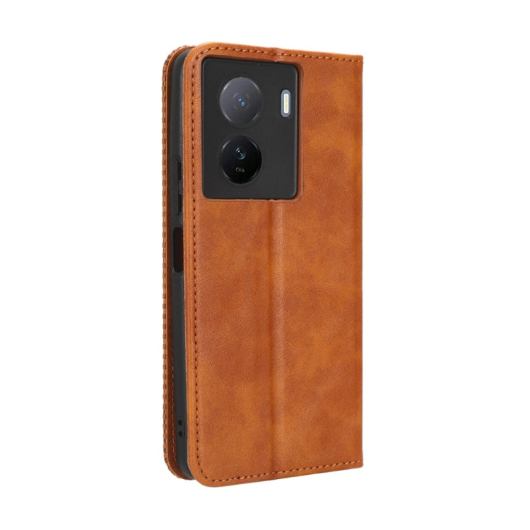 For vivo iQOO Z7x Magnetic Buckle Retro Texture Leather Phone Case