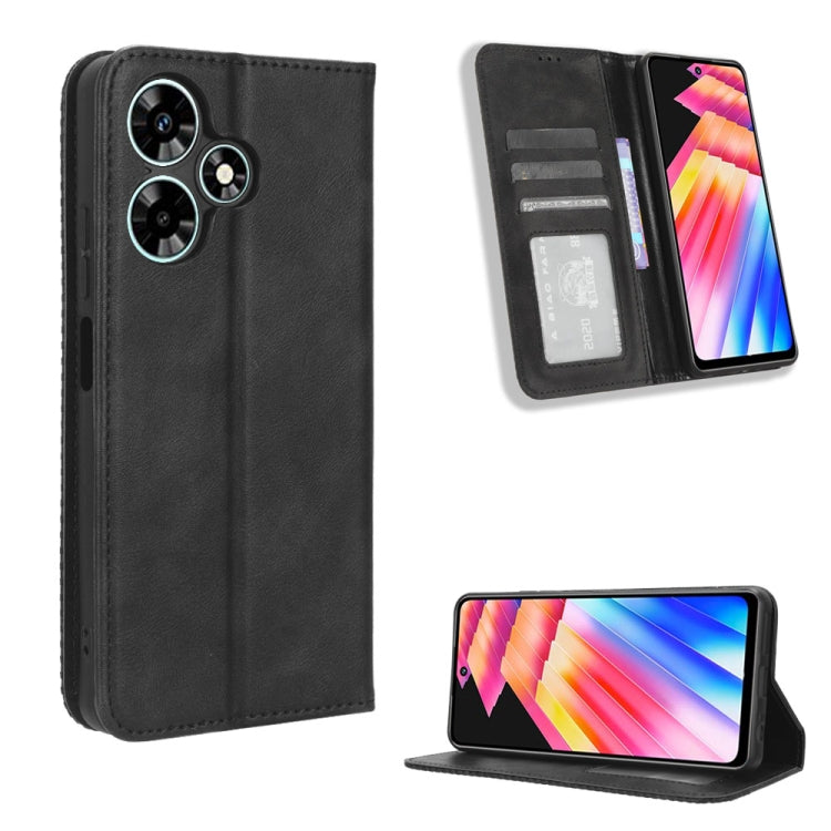 For Infinix Hot 30i / 30i NFC Magnetic Buckle Retro Texture Leather Phone Case