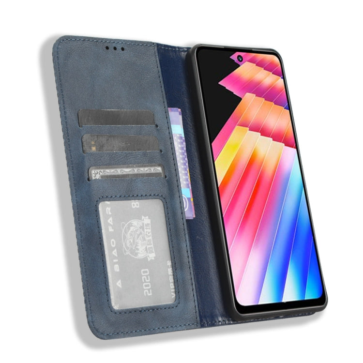 For Infinix Hot 30i / 30i NFC Magnetic Buckle Retro Texture Leather Phone Case