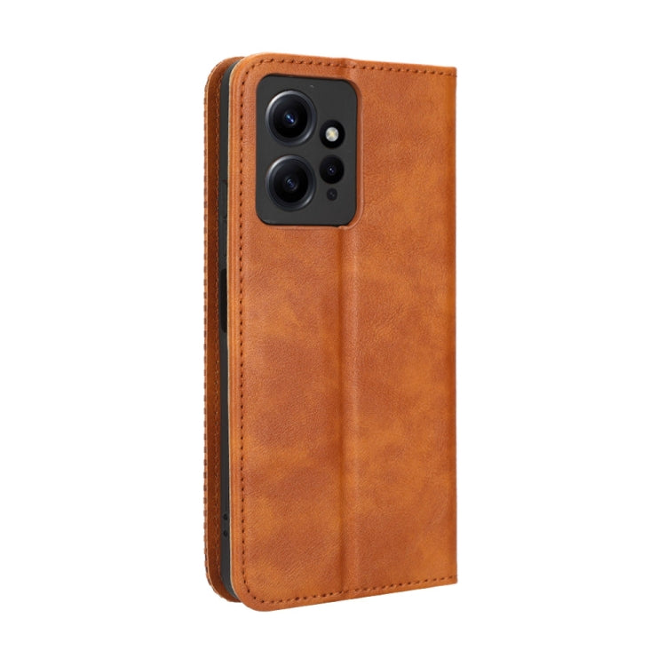 For Xiaomi Redmi Note 12 4G Global Magnetic Buckle Retro Texture Leather Phone Case
