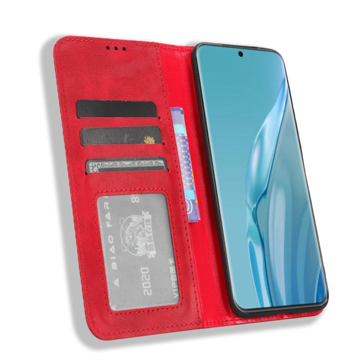 For Huawei P60 Art Magnetic Buckle Retro Texture Leather Phone Case