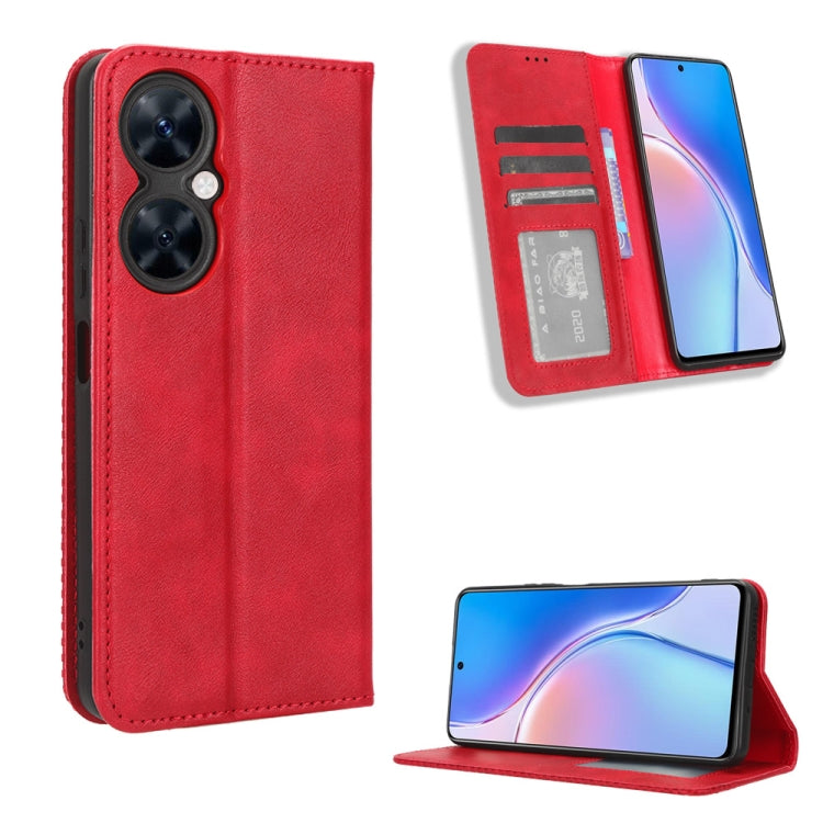 For Huawei Maimang 20 Magnetic Buckle Retro Texture Leather Phone Case