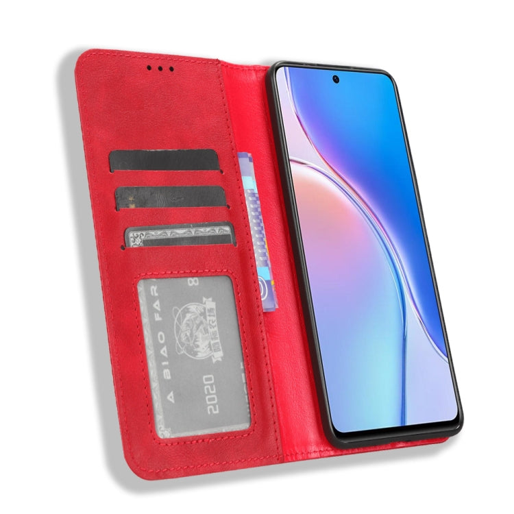 For Huawei Maimang 20 Magnetic Buckle Retro Texture Leather Phone Case