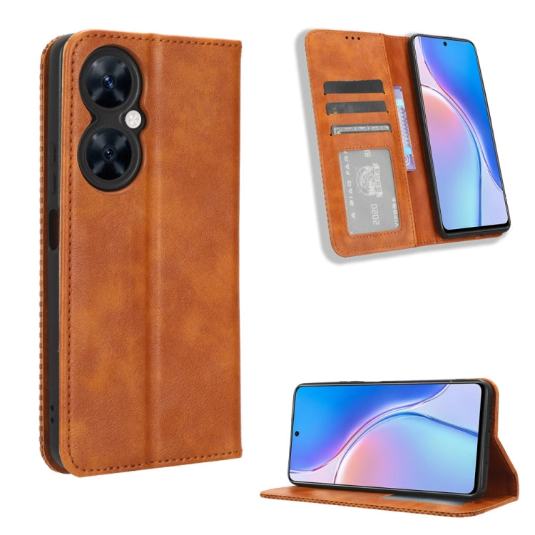 For Huawei Maimang 20 Magnetic Buckle Retro Texture Leather Phone Case