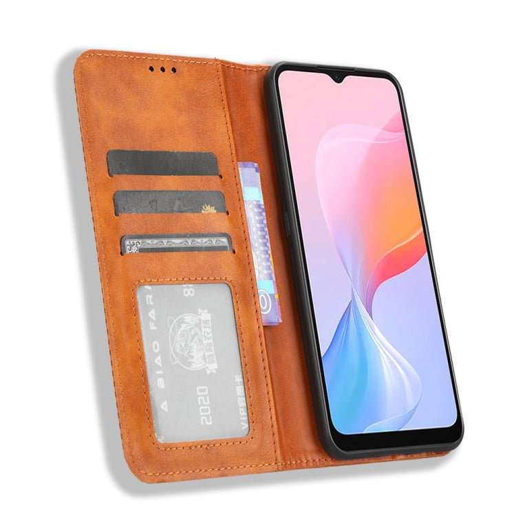 For Blackview A85 Magnetic Buckle Retro Texture Leather Phone Case