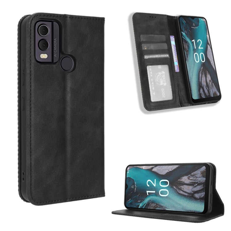 For Nokia C22 Magnetic Buckle Retro Texture Leather Phone Case