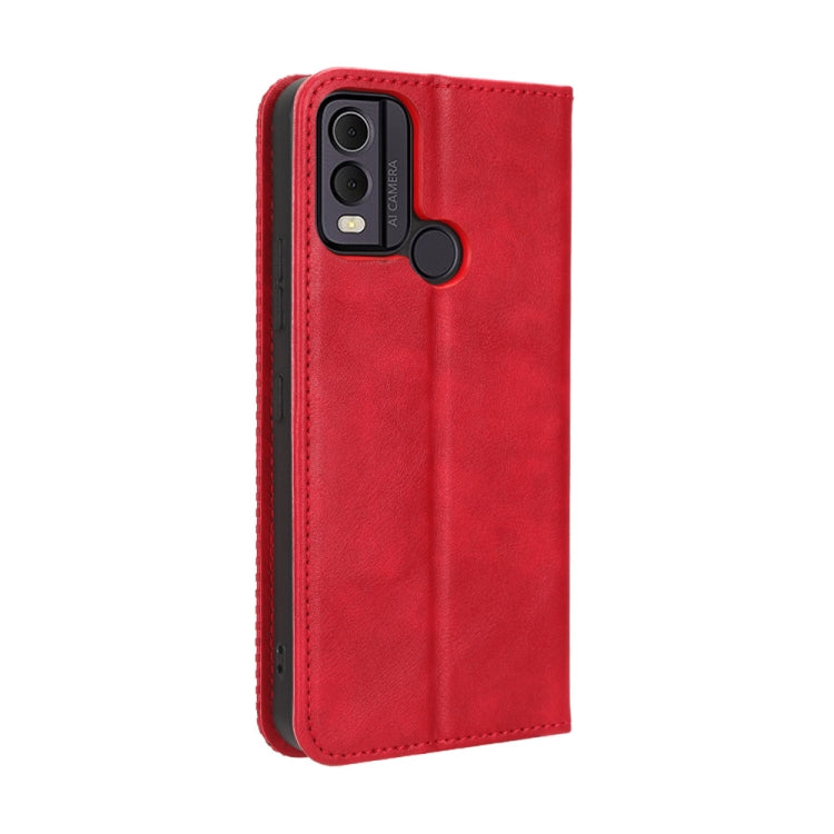 For Nokia C22 Magnetic Buckle Retro Texture Leather Phone Case