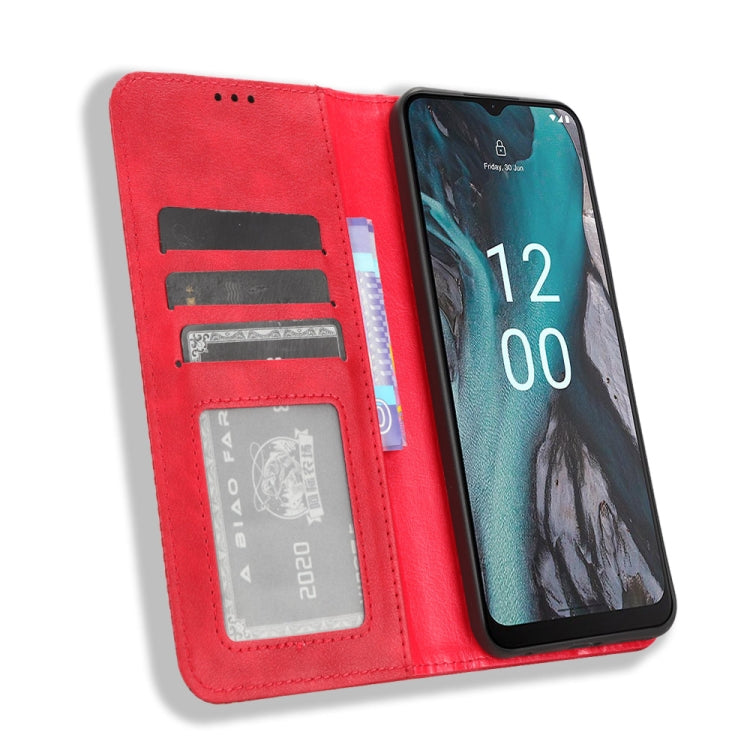 For Nokia C22 Magnetic Buckle Retro Texture Leather Phone Case