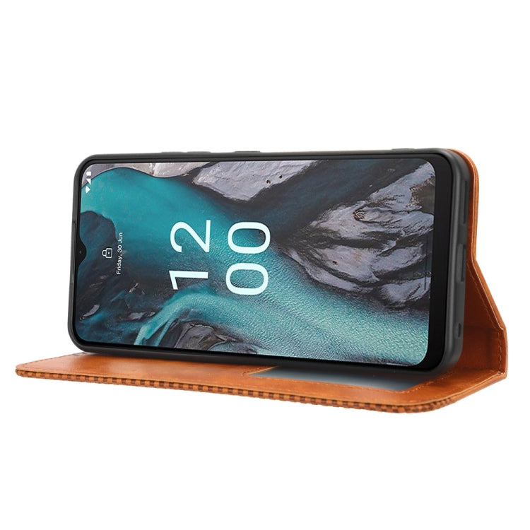 For Nokia C22 Magnetic Buckle Retro Texture Leather Phone Case