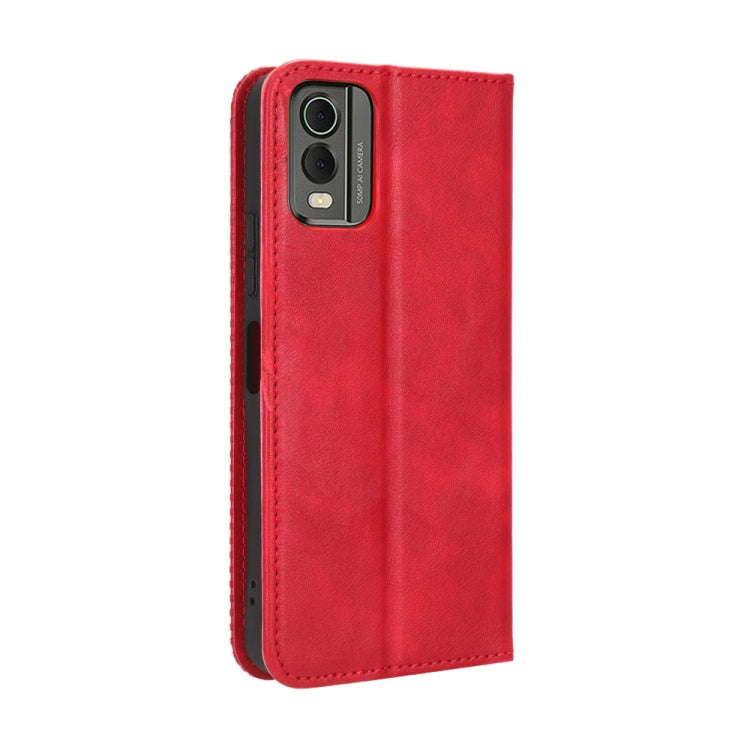 For Nokia C32 4G Magnetic Buckle Retro Texture Leather Phone Case