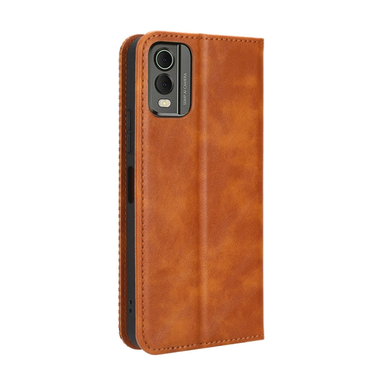 For Nokia C32 4G Magnetic Buckle Retro Texture Leather Phone Case