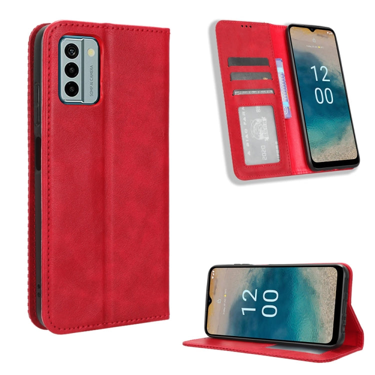 For Nokia G22 4G Magnetic Buckle Retro Texture Leather Phone Case