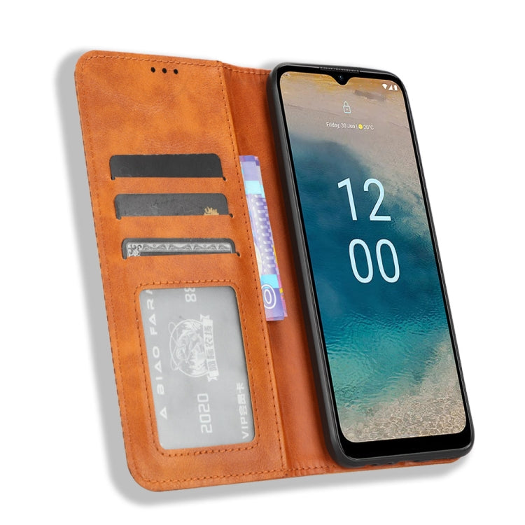 For Nokia G22 4G Magnetic Buckle Retro Texture Leather Phone Case