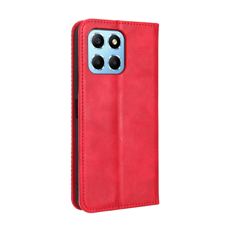 For Honor 70 Lite / X6 4G Magnetic Buckle Retro Texture Leather Phone Case