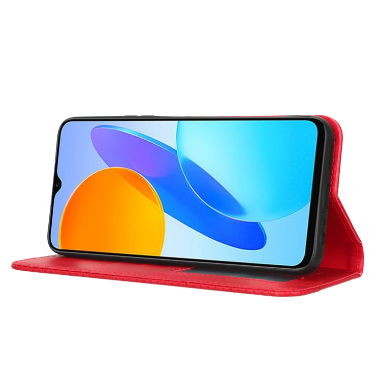 For Honor 70 Lite / X6 4G Magnetic Buckle Retro Texture Leather Phone Case