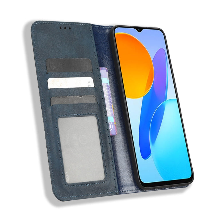 For Honor 70 Lite / X6 4G Magnetic Buckle Retro Texture Leather Phone Case