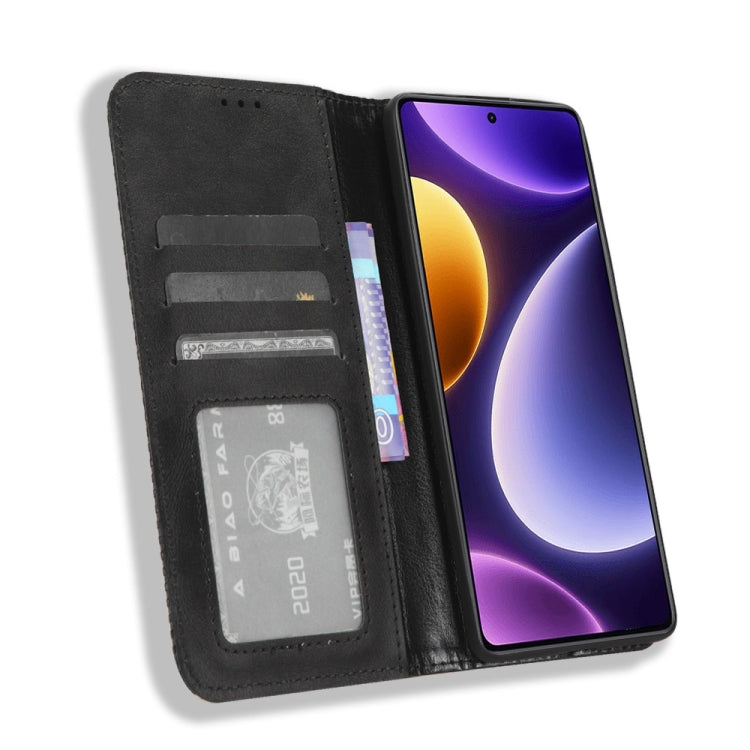 For Xiaomi Redmi Note 12 Turbo 5G Magnetic Buckle Retro Texture Leather Phone Case