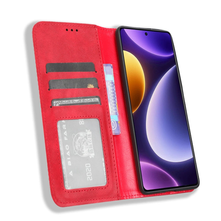 For Xiaomi Redmi Note 12 Turbo 5G Magnetic Buckle Retro Texture Leather Phone Case