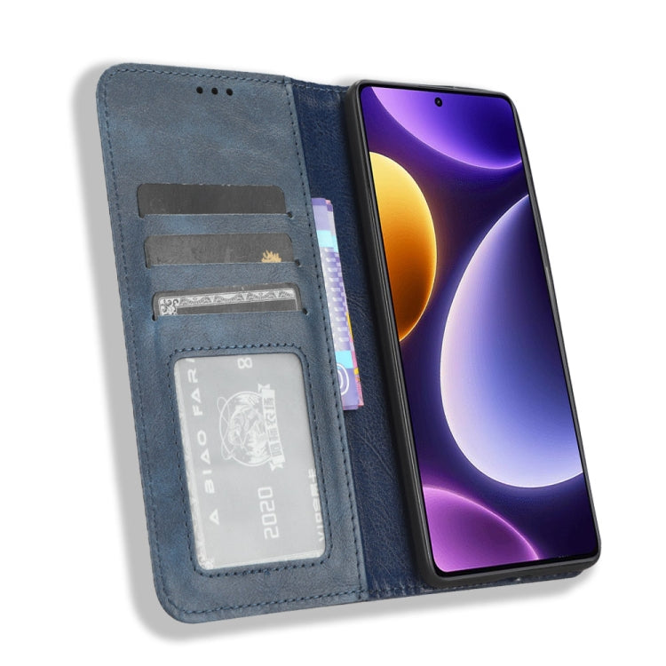 For Xiaomi Redmi Note 12 Turbo 5G Magnetic Buckle Retro Texture Leather Phone Case