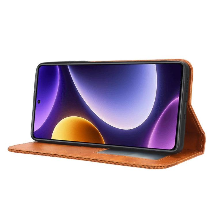 For Xiaomi Redmi Note 12 Turbo 5G Magnetic Buckle Retro Texture Leather Phone Case