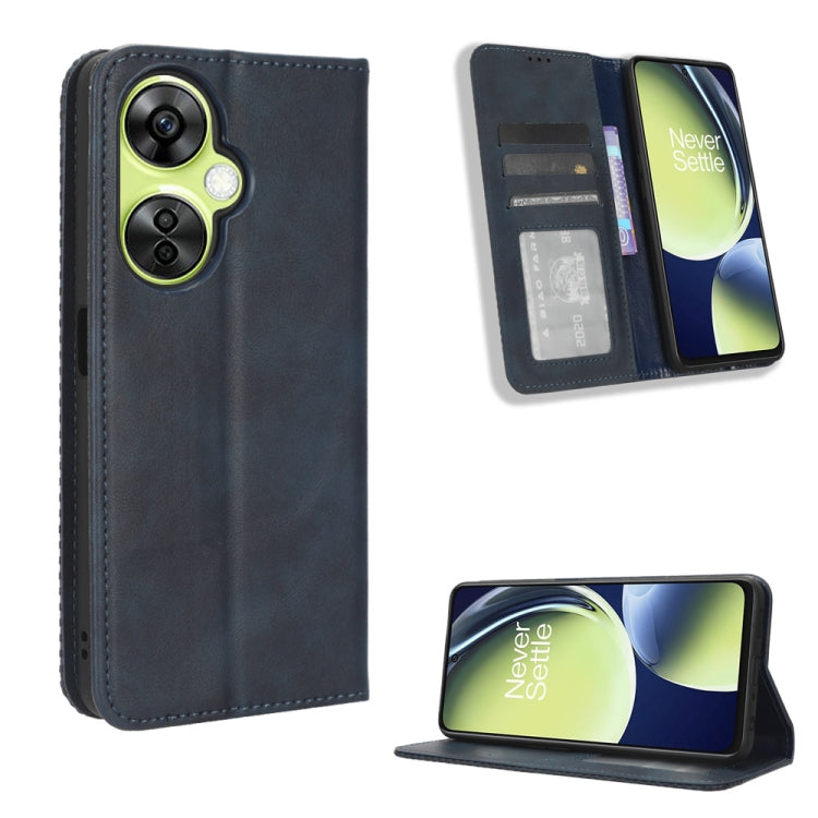 For OnePlus Nord CE 3 Lite Magnetic Buckle Retro Texture Leather Phone Case